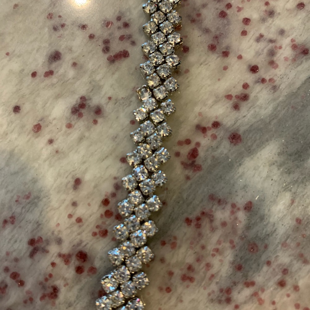 Silver rhinestone bracelet